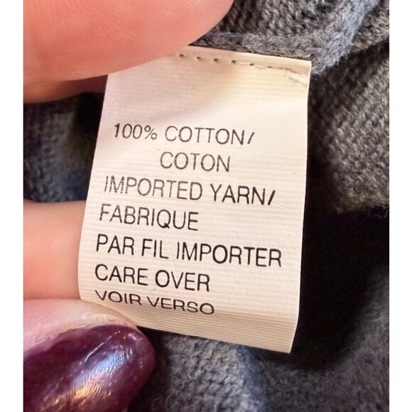 VTG A Line Anne Klein 100% Cotton Sweater Dress Sz S Gray Minimalist Preppy Twee - Picture 5 of 10